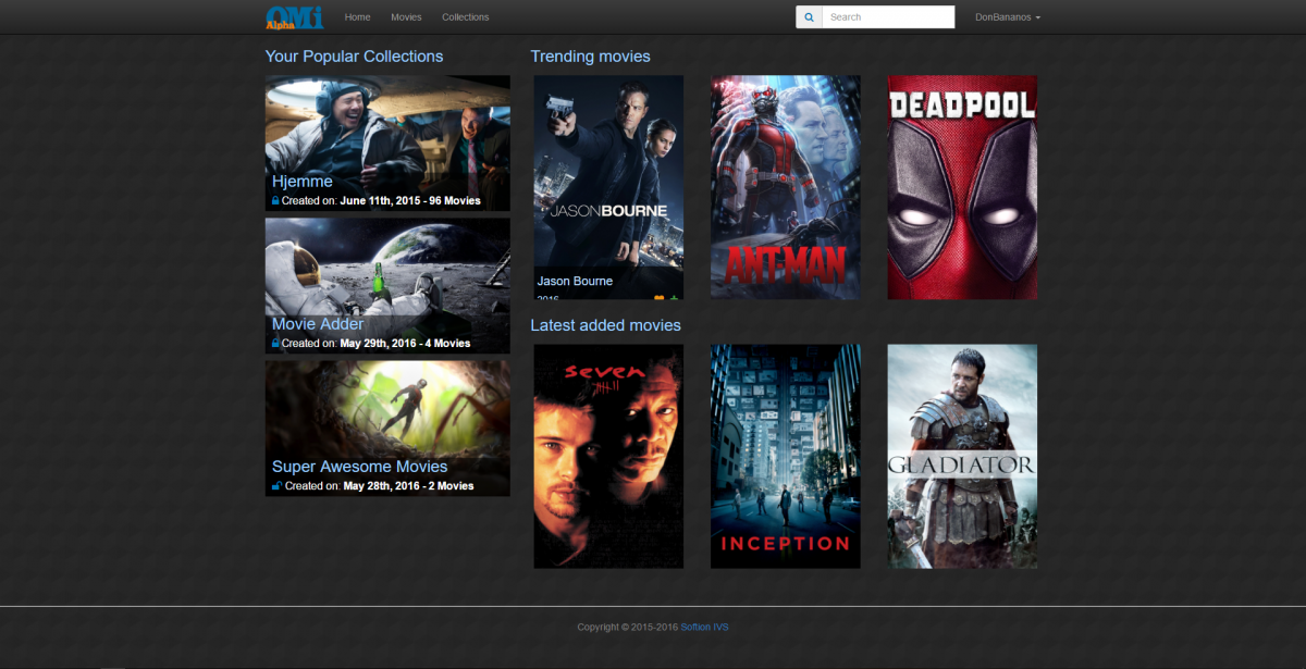 Online Movie Index Screenshot